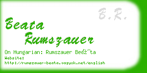 beata rumszauer business card